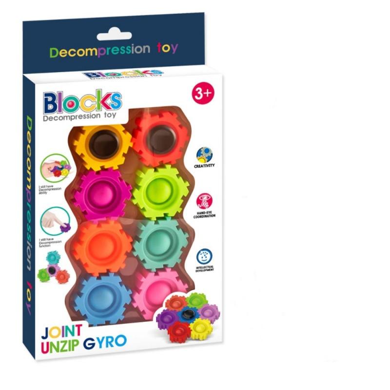 

Multifunctional Decompression Building Block Gyroscope Toy Push Bubble Pop Building Blocks Smart Fidget Spinner Adhd Puzzle Toy