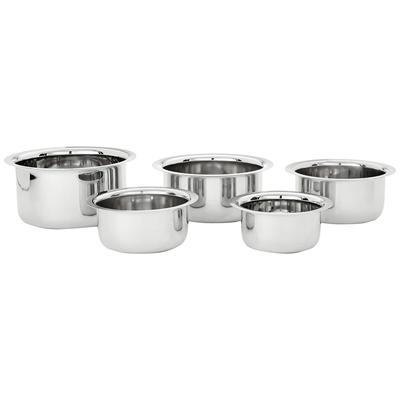 Set di topi in acciaio inossidabile (5 pezzi, 420 ml, 550 ml, 840 ml, 1150 ml e 1550 ml, compatibili con induzione e gas)