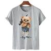 Funny Bear Print Tshirt Women Fashion Cartoon Harajuku Casual T-shirt Female Summer Short Sleeved Top Tees Unisex T Shirt
