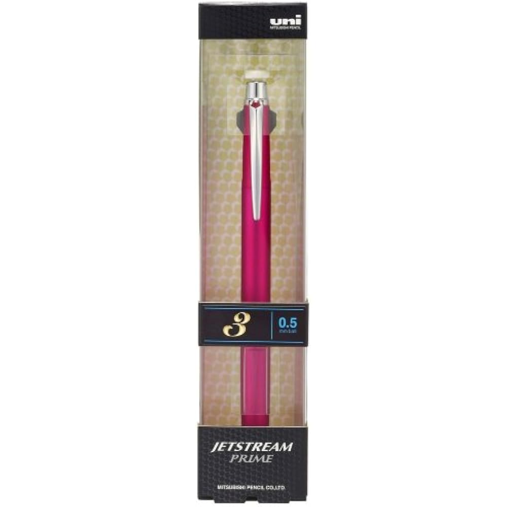 [Mitsubishi Pencil] Jetstream Prime Knock 3-Color Ballpoint Pen SXE3-3000-05-13 Shaft Color: Pink