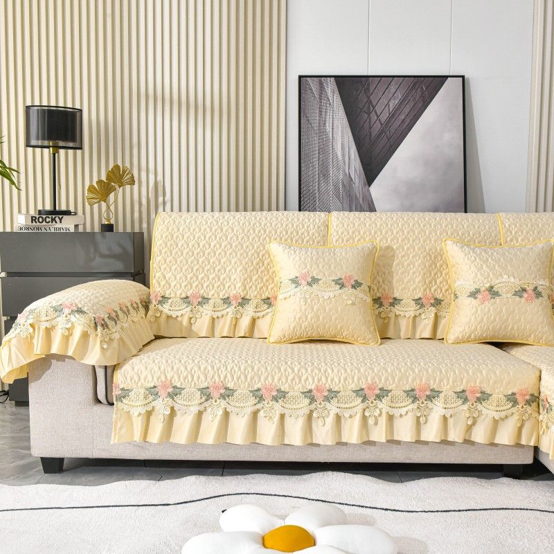 Plush Sofa Covers Four Seasons Sofa Towel Fabric Seat Cushion Backrest Towel Simple Modern Couch Cover Non-slip Sofa Bed Cover