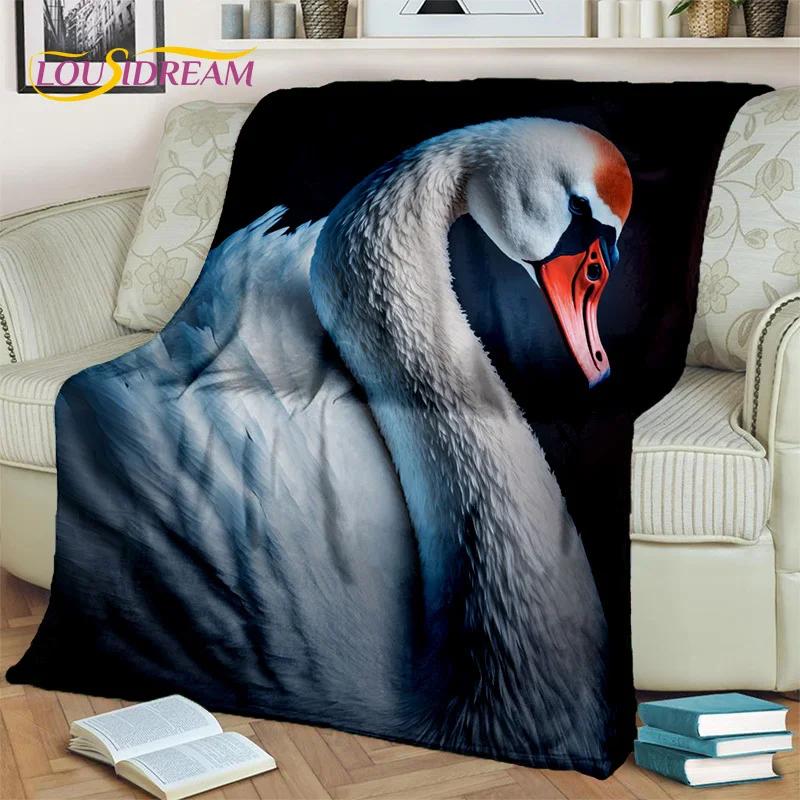 3D Dream Love Swan Cartoon Cygnus Girl Gift Blanket,Soft Throw Blanket for Home Bedroom Bed Sofa Picnic Travel Cover Blanket Kid