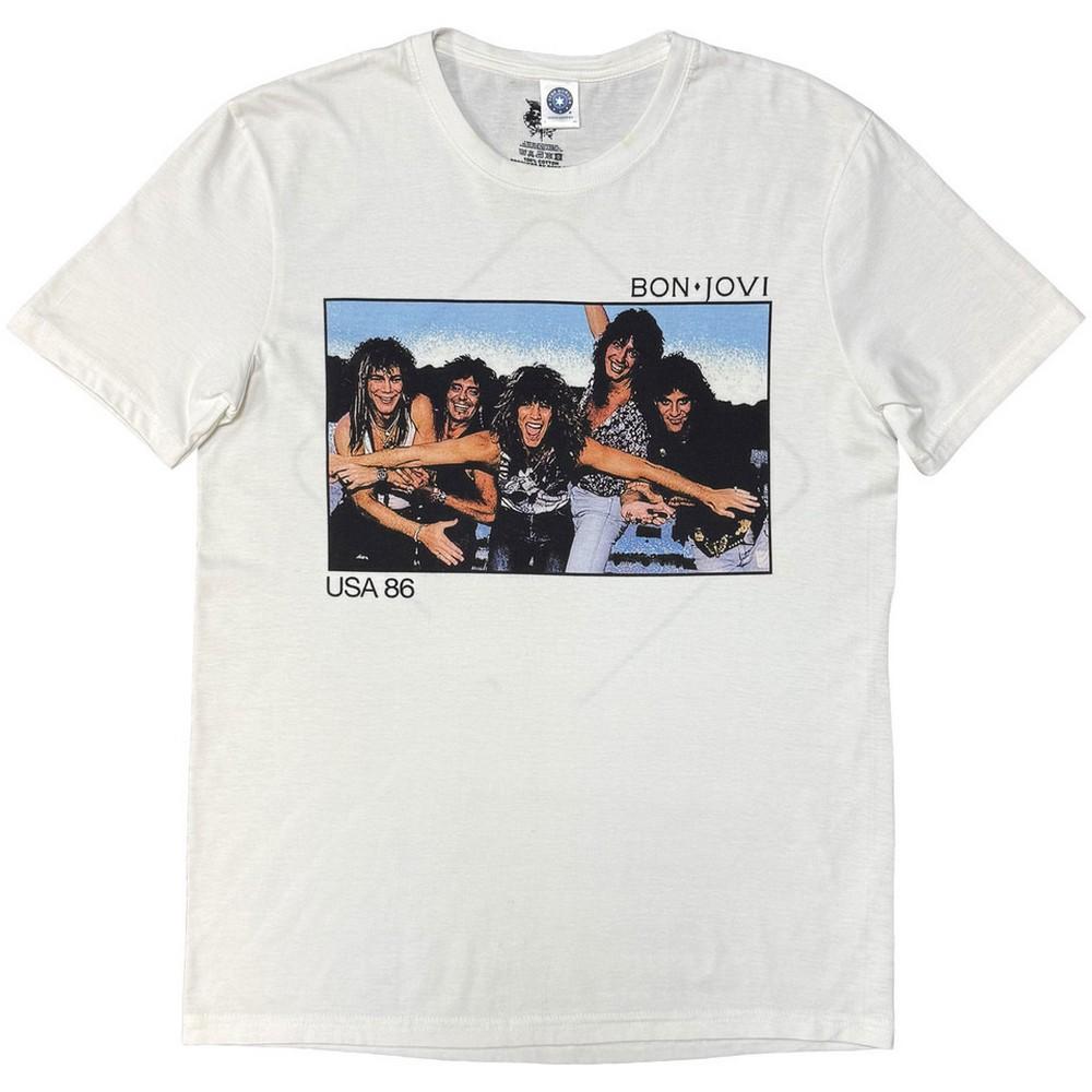 Bon Jovi Unisex Adult USA 1986 T-Shirt