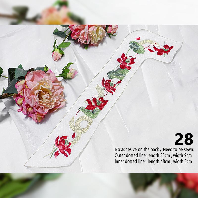 1 Stück Stickerei-Aufnäher im chinesischen Stil Qipao Hanfu Kantenrock Kopfaufnäher DIY Robe Kleid Applikation Dekor Nähzubehör