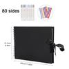 ZK20 80 Schwarze Seiten Erinnerungsbücher DIY Bastel Fotoalben Scrapbook Einband Kraft Album für Hochzeitsjubiläumsgeschenke Erinnerungsbücher