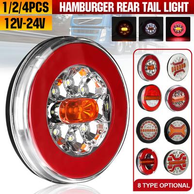 1/2/4x LED 12-24V Грузовик Задний фонарь для автомобильного прицепа Грузовик RV Bus 4in1 Динамический хвост Trun Сигнал заднего хода Задний стоп-сигнал