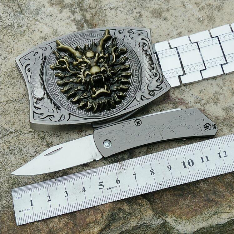 Belt Buckle Self-Defense Belt Men's Weapon Smooth Buckle Simple Multifunctional Whip Metal Decorative Belt