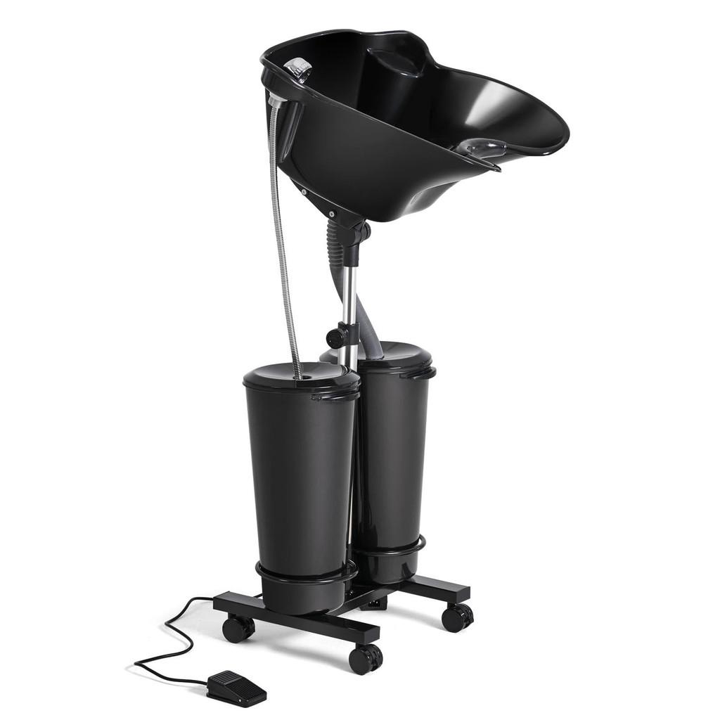 Vertical Electric Hair Wash Basin Hair Salon Portable Double Bucket With Water Pump Movable Shampoo Basin