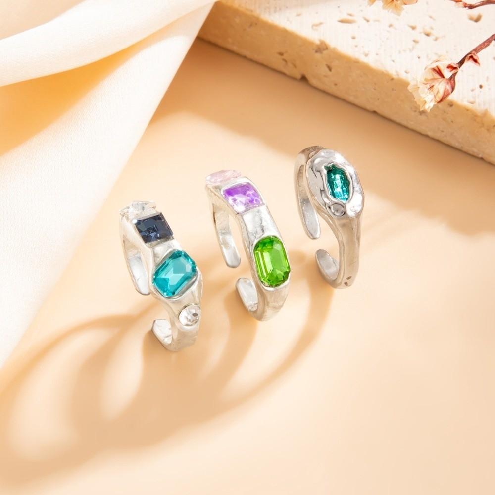 5PCS/3PCS Stackable Open Foot Rings Polished Finish Beach Jewelry Colored Gemstone Toe Rings Bridal