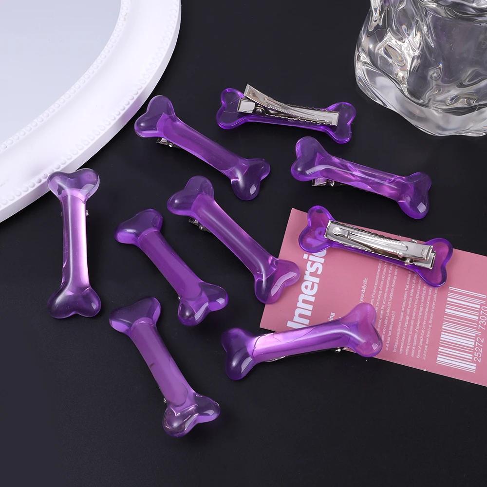 

White Bone Hair Clip Cute Cartoon Bobby Pin Girl Fashion Dog Bones Decoration Small Hairpins Barrettes Y2K Accessories 4pcs