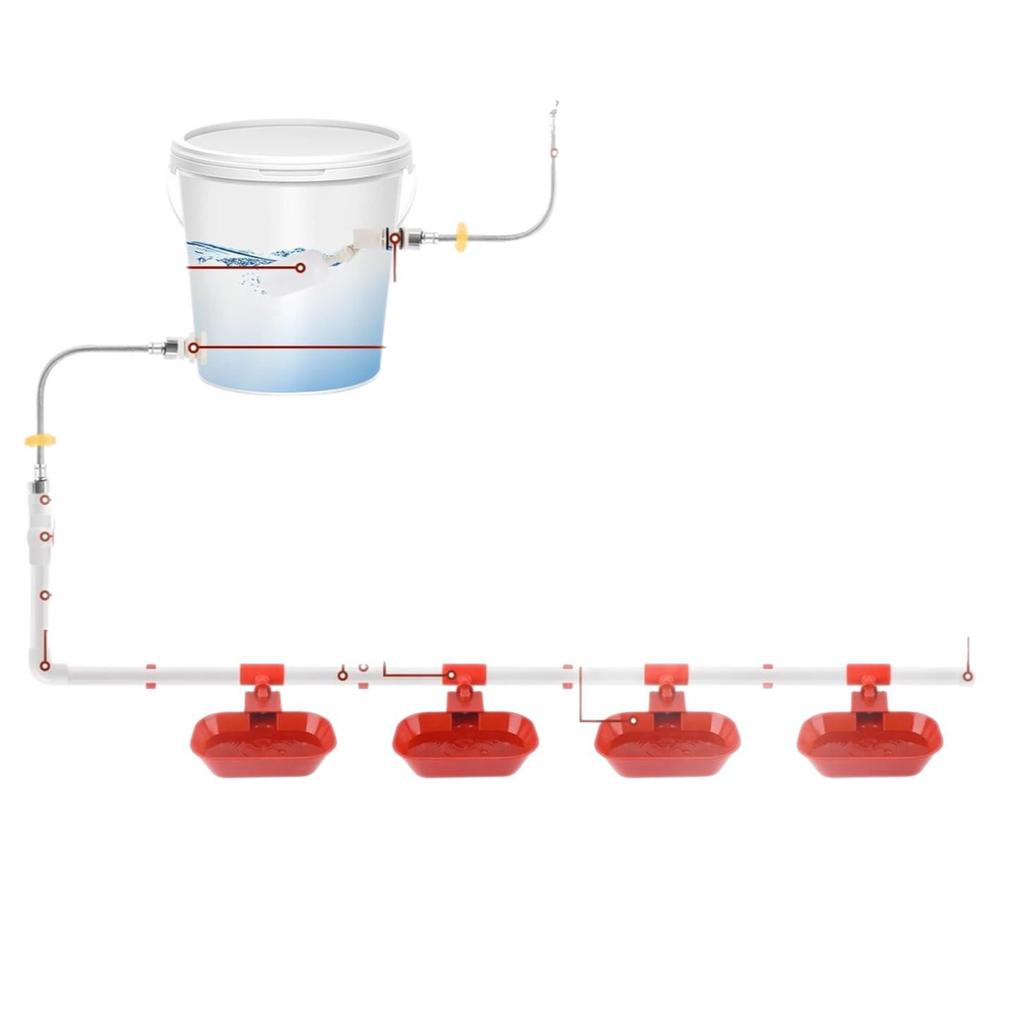 Automatic Poultry Watering System: Full Set of Integrated Chicken Drinking Cups