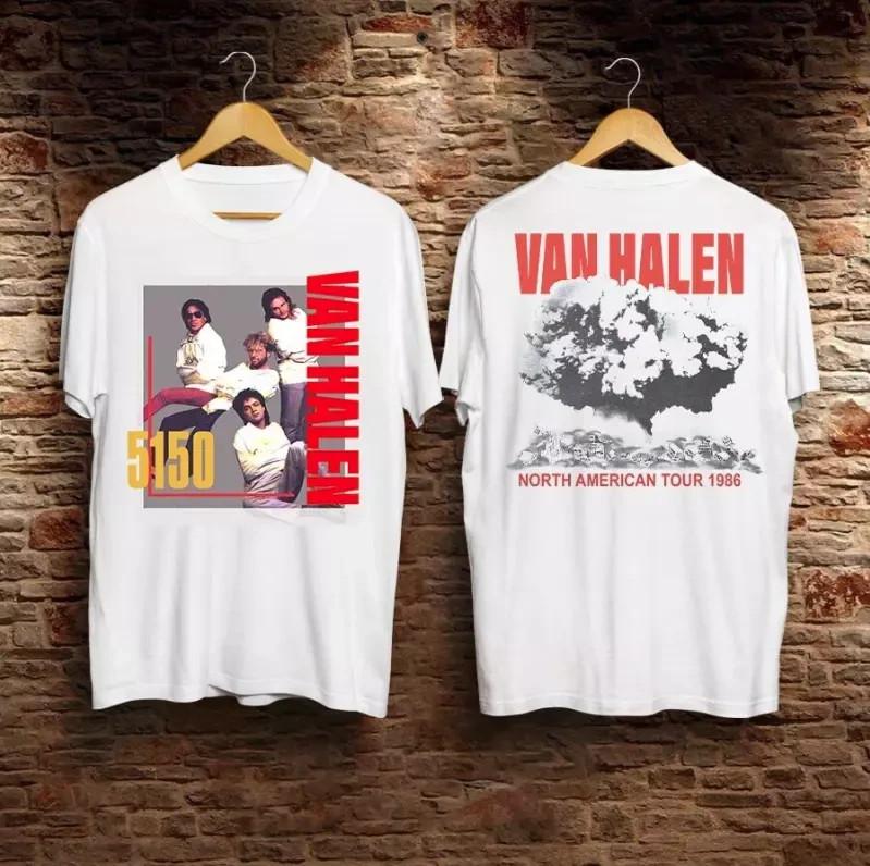 Vintage Van-Halen Hagar 5150 Tour 1986 Concert White Men Rock Band T-Shirt Unisex T-Shirt S