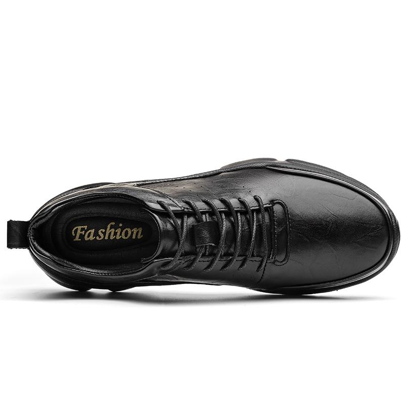 2025 Men's Casual Shoes, Top-layer Cowhide Leather Shoes, Comfortable Upper, 6CM Height Increase, Light Outdoor Casual Shoes
