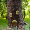 Miniature Fairy Gnome Window Door Set Pendant Creative Elf Home Yard Art Garden Decoration Outdoor Decoration Fairy Garden