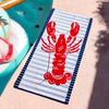 Serviette Rayée Bleue Rouge Invité Homard Douce Piscine Cadeau Pour Voyage Salle de Sport Douche Camping Séchage Rapide Sport Grande Serviette de Plage