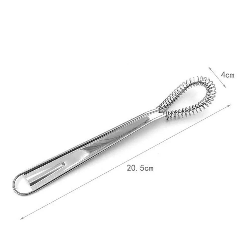 1Pcs Stainless Steel Spring Manual Whisk Egg Beater Handheld Mini Kitchen Egg Stiring Eggs Sauces Mixer Spring Beater