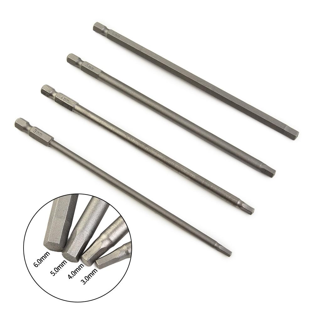150mm Hex Screwdriver Bits 3/4/5/6mm 4* 4pcs 1/4 Driver