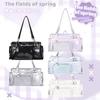 Hidden Light Sign Pain Bag Niche Women's Bag Versatile Portable Shoulder Transparent Boston [Koharu Town] Hidden Compartment Structure