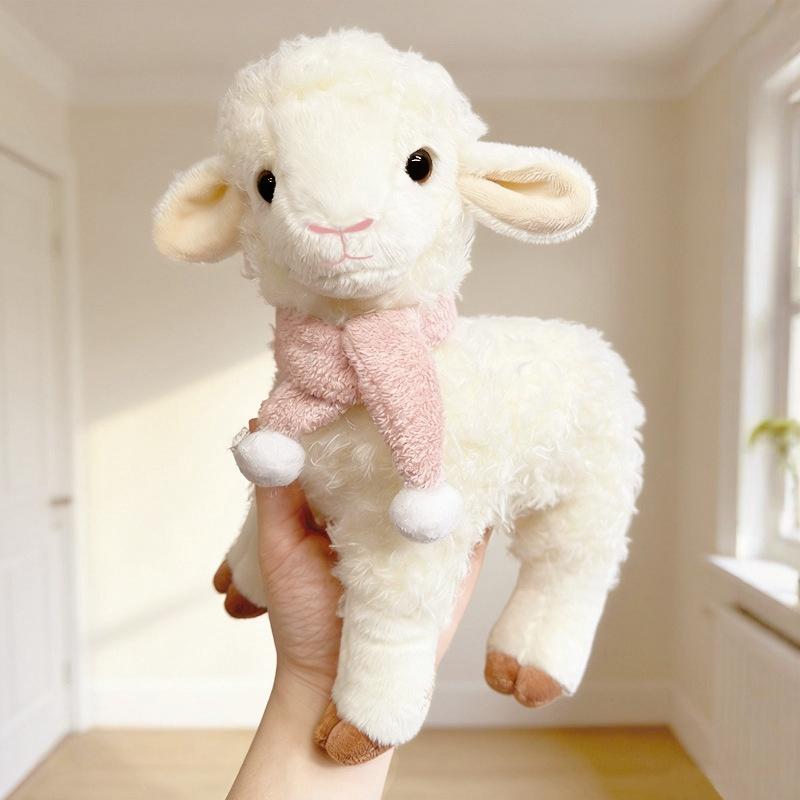 Ramadan Eid Sheep Plush Toy Soft Non-toxic Material Bell Lamb Stuffed Animal 1Pcs for Kids Birthday Gifts