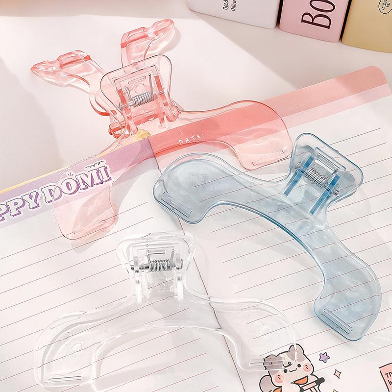 2/3PCS Transparent Plastic Book Clip With Stand File Bookmark Stationery Reading Aid Fixed Book Clip School Supplies