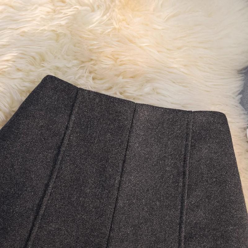 Women's Grey Wool Wide-Leg High-Waisted Shorts, 2025 Autumn/Winter, Plus Size, Casual Loose Fit.