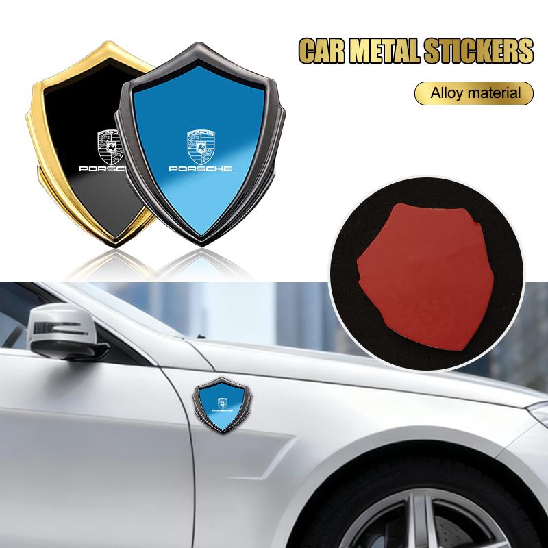 3D Metal Car Styling Sticker Emblem Badge Decals Automobiles For Porsche Cayenne Panamera Macan Boxster Cayman 718 911 Sticker
