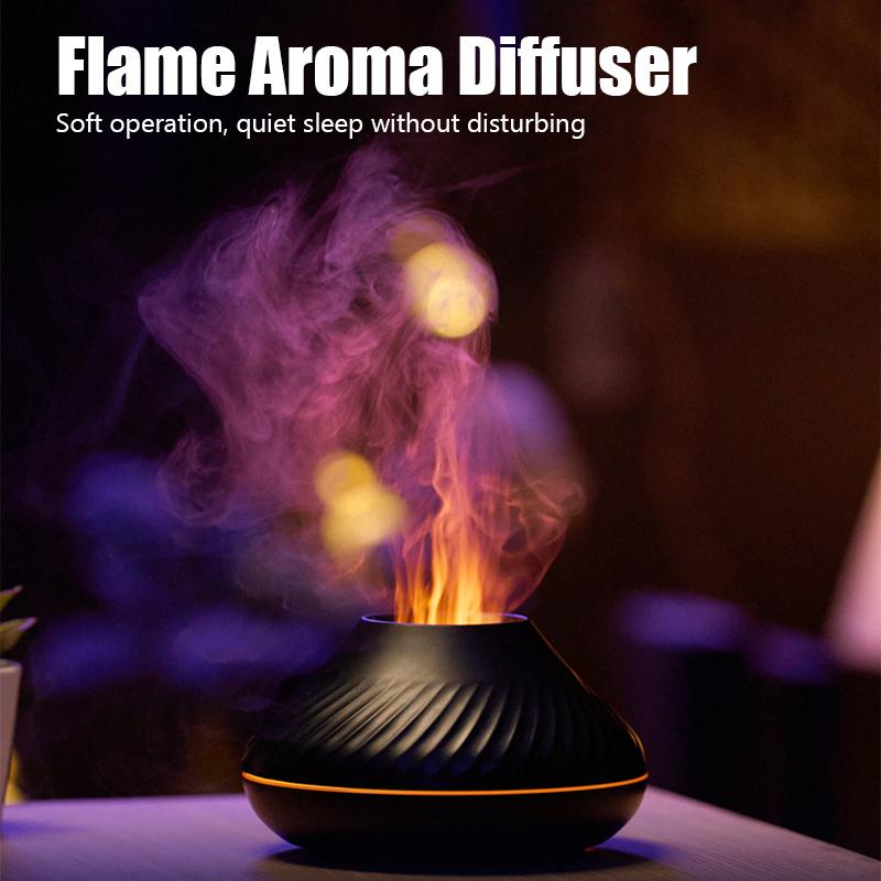 Flamme Aroma Diffusor Luftbefeuchter Hause Ultraschall Nebel Maker Fogger Ätherisches Öl Difusor Mit LED Farbe Flamme Lampe Luftreiniger