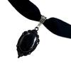 Black Velvet Collar Gothic Victorian Black Embossed Crystal Necklace Fashion Women Gifts Pagan Witchcraft Jewelry