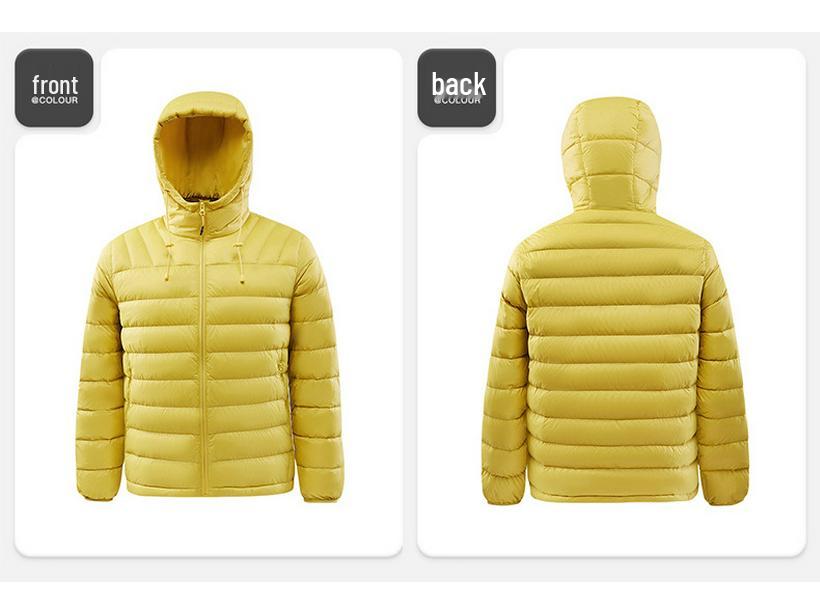 Unisex Lightweight Hooded Short Down Jacket – Versatile Ribbed Winter Coat
