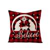 Plaid Christmas Pillowcase Red and Black Plaid Polyester Print Home Cushion Living Room Sofa Bedroom Cushion