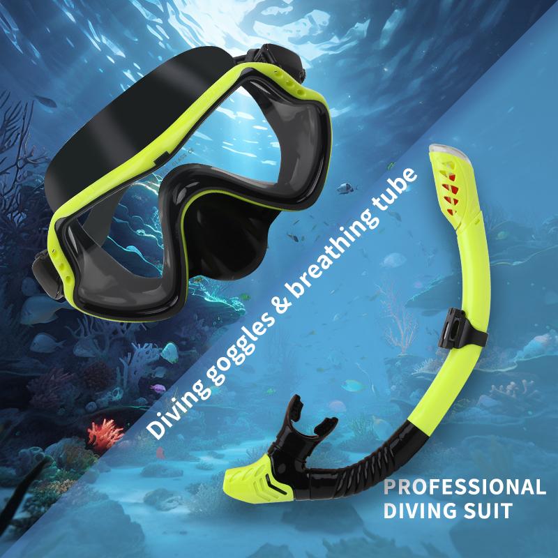 New Swimming Gear Spearfishing Mask Snorkel Set Diving Equipment Swim Mask Snorkel Swimming Diving Set Water Sports S/M