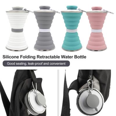 500ml Geri Çekilebilir Su Şişesi Gıda Sınıfı Sızdırmaz İyi Sızdırmazlık Etkisi BPA İçermez Isıya Dayanıklı Katlanabilir Tip Su Şişesi Geri Çekilebilir İçecek Bardağı