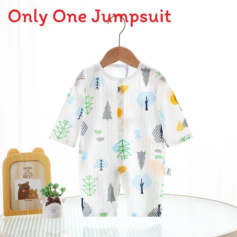 Cotton Baby Sleepwear With Long Sleeves And No Bone Technique For Infants