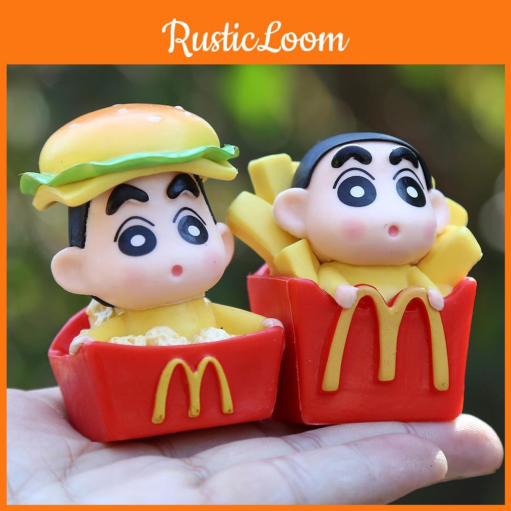 Shinchan French Crayon Fries Hamburg Toy Model Ornaments  Children Toy Art