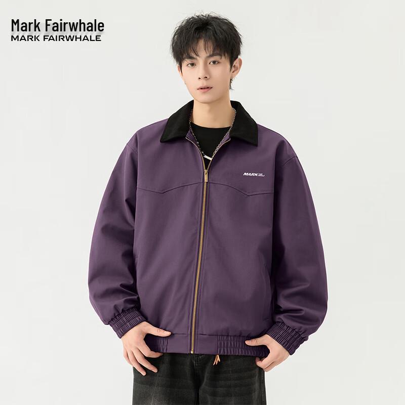 Mark Fairwhale Men's 2025 Autumn Trendy Colorblock Lapel Jacket