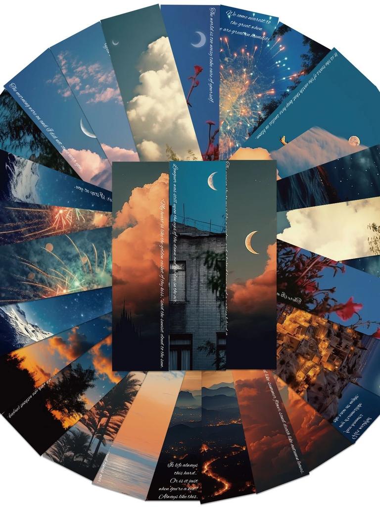 30PCS Roaming Around The World Bookmarks Aesthetic Home Decorative Books Marked Paper Supplies Stationery Accessories Card