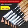 High-Power Electric Soldering Iron Set with Wood Handle - Purple Copper Bent Flat Tip for Household Electronics Repair.