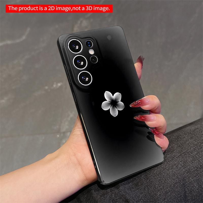 2DFlat Samsung phone case Flower on Dark Background Applicable to Galaxy S23 S24 S25ULTRA S26 A12 A14 A15 A16 A54 A55