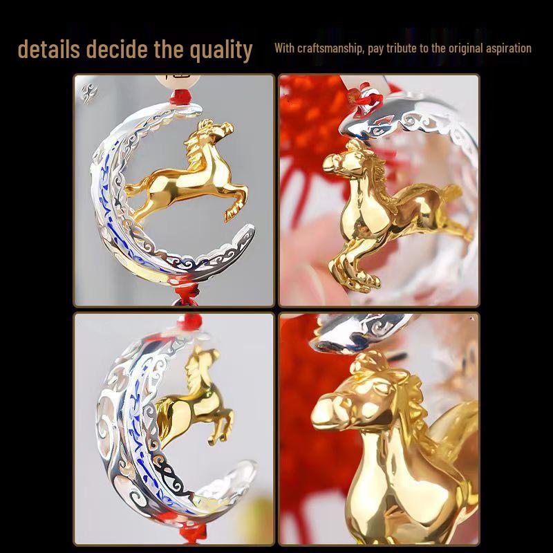 2026 Year of the Horse Zodiac Lucky Charm Rearview Mirror Pendant