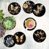 8-piece Elegant Wooden Coaster Set with Floral and Butterfly Patterns Suitable for Room Decoration Kitchen/living Room Decora