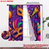 2D flat printing 2pcs Curtain Window Curtains Carnival Celebration Elements(1) Digital Printed Polyester Drapes Festive Wall