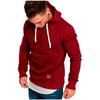 Men's Autumn and Winter Fashion Men's Sweatshirt Solid Color Pullover Casual Hoodie Drawstring Pocket Top