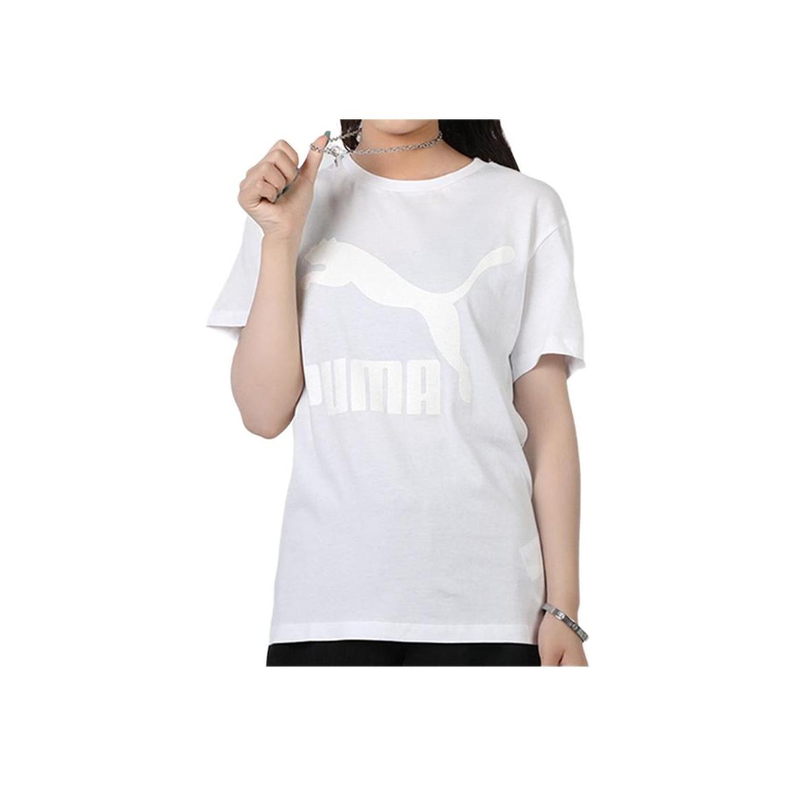 

Puma Футболка женская с коротким рукавом и круглым вырезом, с принтом логотипа Sports Lifestyle Series, белая 530005-52 M