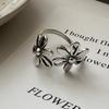 New Simple Daisy Flower Open Rings for Women Metal Style Hollow Petals Silver Color Trendy Finger Accessories Fashion Jewelry