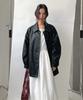 Mood Inside Woman (Woman) Single Leather Half Jacket_Black