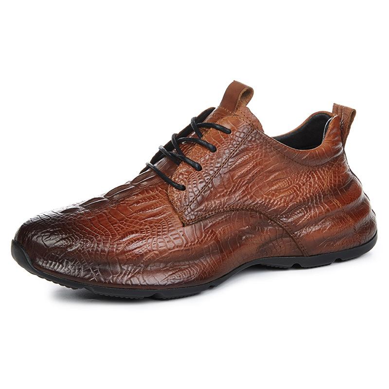 100% Echtes Rindsleder Freizeitschuhe für Herren Krokodilleder Formelle Schuhe Männlich Business Hochzeit Slipper Mode Büroschuhe