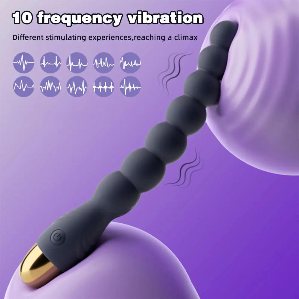 Anal Bead Vibrator For Women Vagina Dildo Clitoris Stimulator Vibrating Butt Plugs Male Prostate Massager Adult Sex Toy Couple