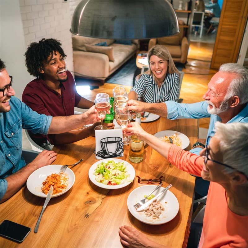 Standing Napkin Dispenser For Table Black Stainless Steel Coffee Cup Butterfly Theme Napkin Holder for Kitchen Restaurant Table