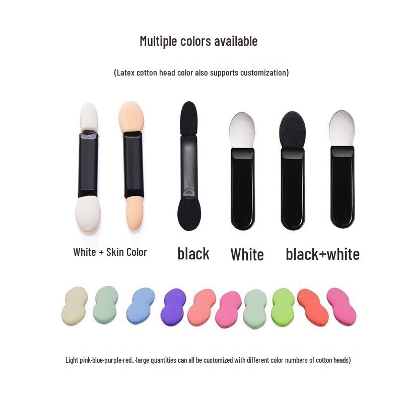 Single & Double Head Disposable Eyeshadow Stick with Latex Sponge for Blending and Nail Art