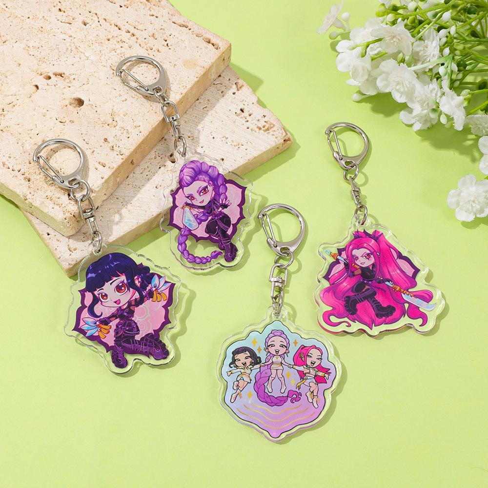 New Cute Cartoon Witch Hunter Double sided Keychain Backpack Pendant Personalized Accessories